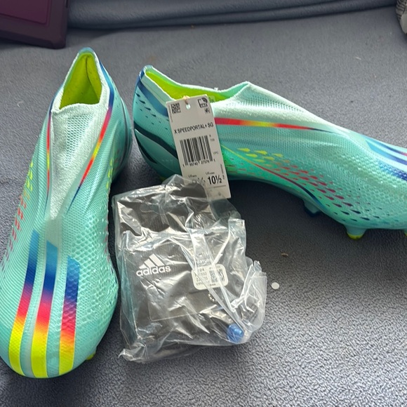 Adidas X Speedportal Cleats Aqua and Neon